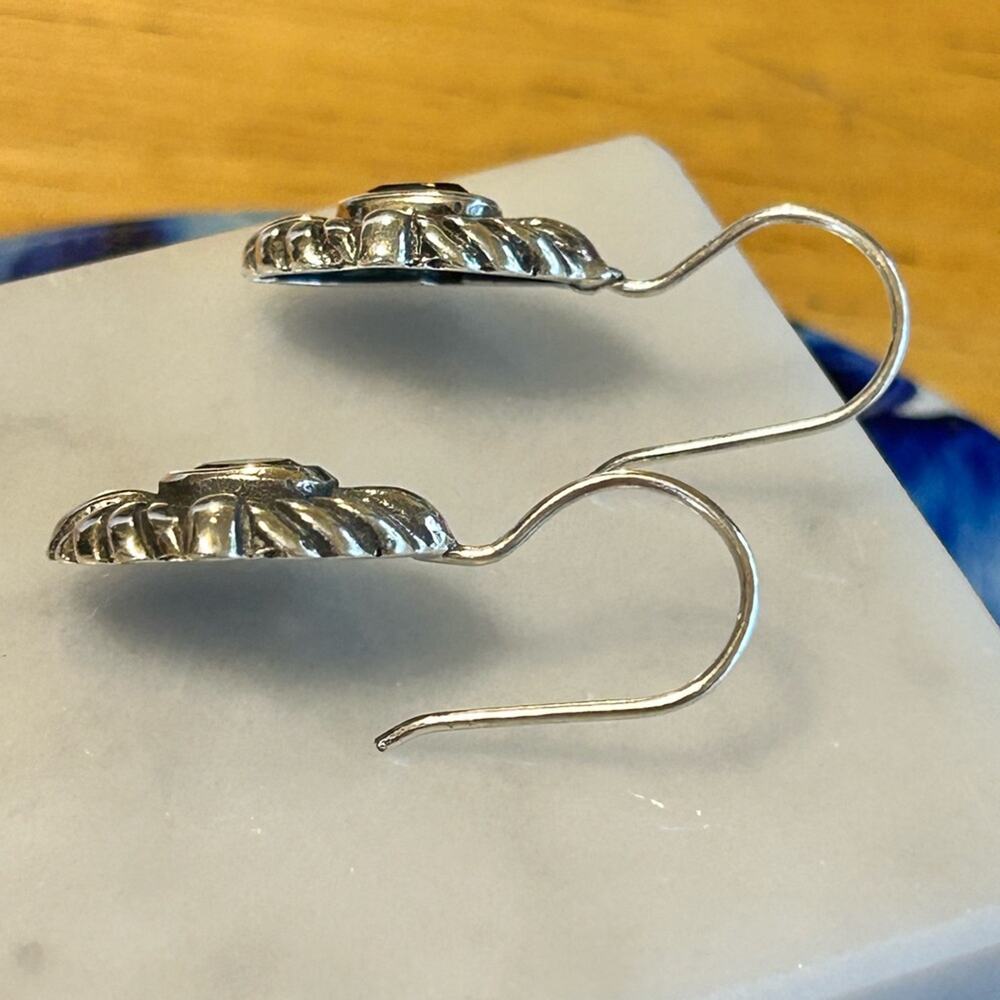 925 Sterling Silver Amethyst Drop Earrings #E112 - Picture 4 of 8